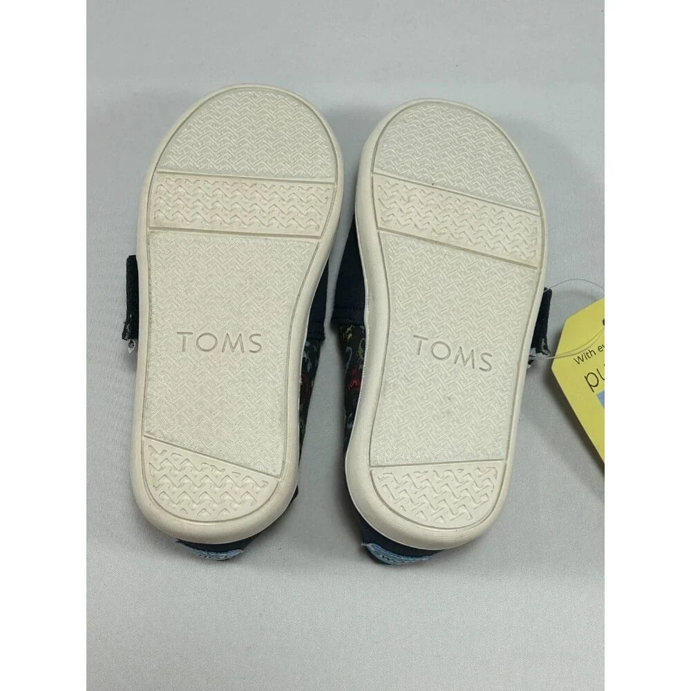 TOMS‎ Tiny Classic Canvas Toddler 9 Navy Scorpions Style #10010694